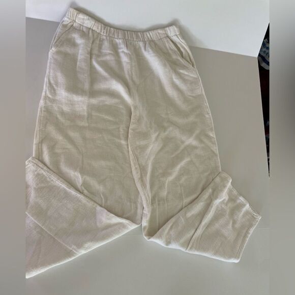 CP Shades Ivory Cotton Joggers Size Medium - Picture 2 of 7